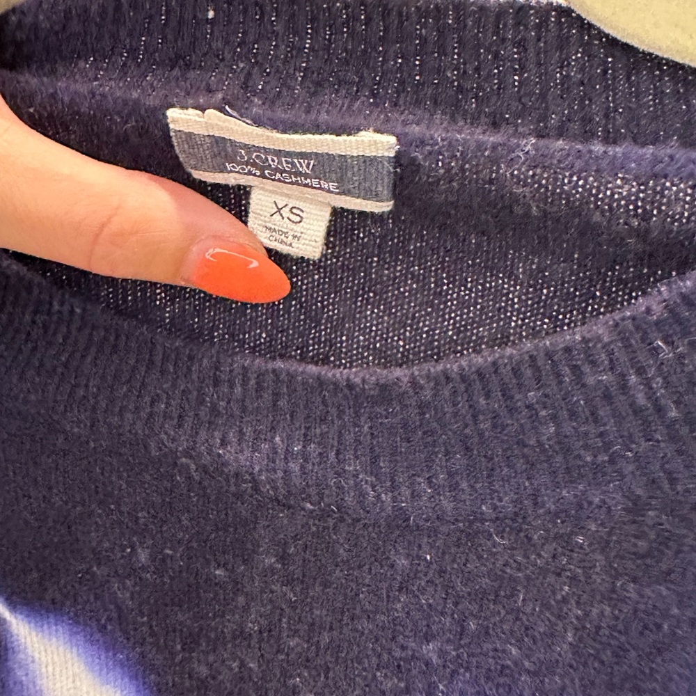 J. Crew Women's Navy Cashmere Sweater